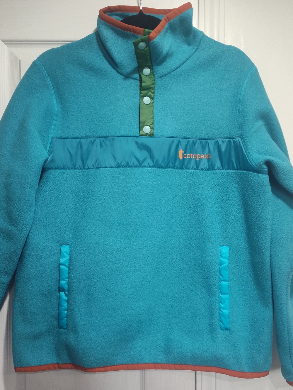 cotopaxi Teca Fleece Pullover In The Color Waterslide Size Large